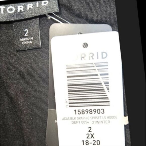 TORRID SUPER SOFT BLACK HOODED SKULL PRINT PLUS SIZE SKATER DRESS SIZE SIZE 2X - Picture 16 of 16